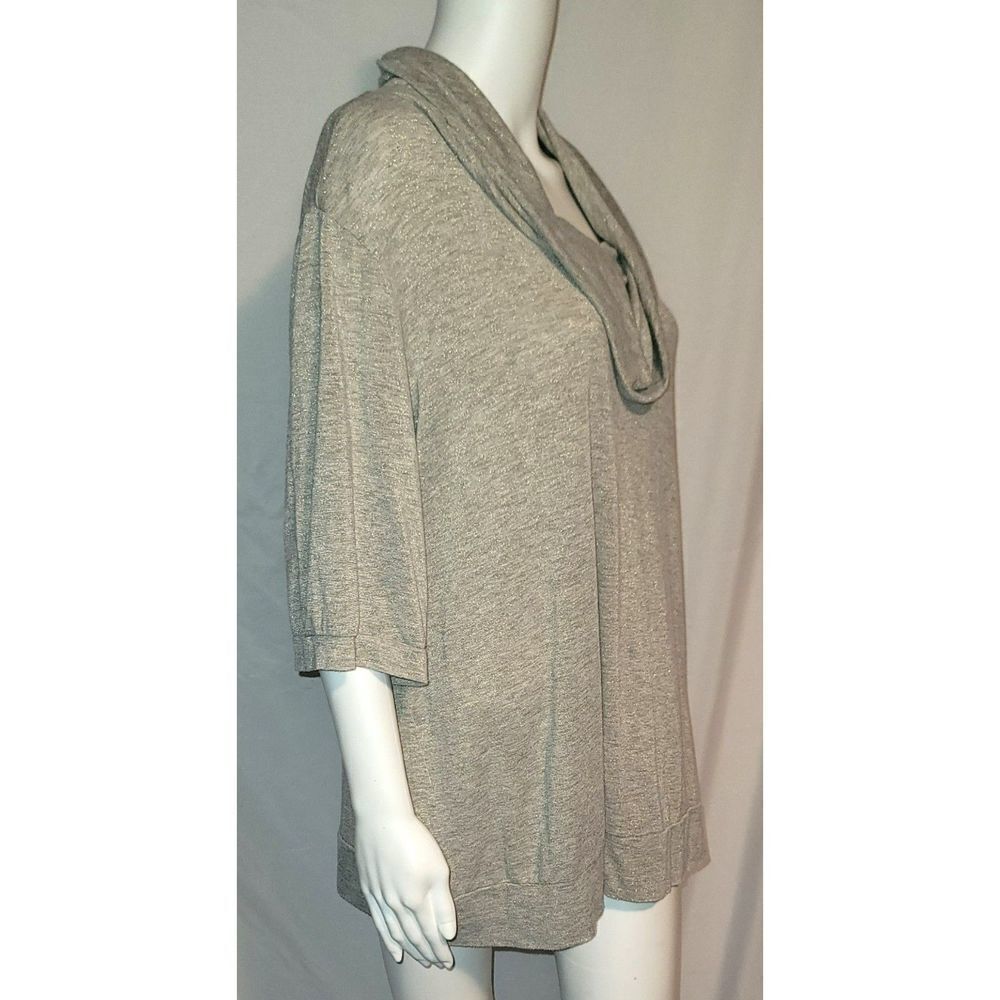 Cato Gray Cowl Neck Top - Picture 2 of 8